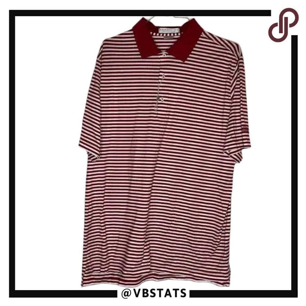 Martin Crimson/White Striped Golf Polo in Size XL‎ 100% Pima Cotton